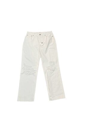 Rails Slouchy Straight White Distressed Women's Jeans